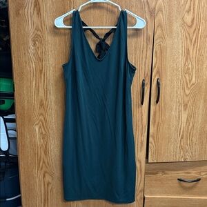 Banana Republic green Dress with black Bow Detail